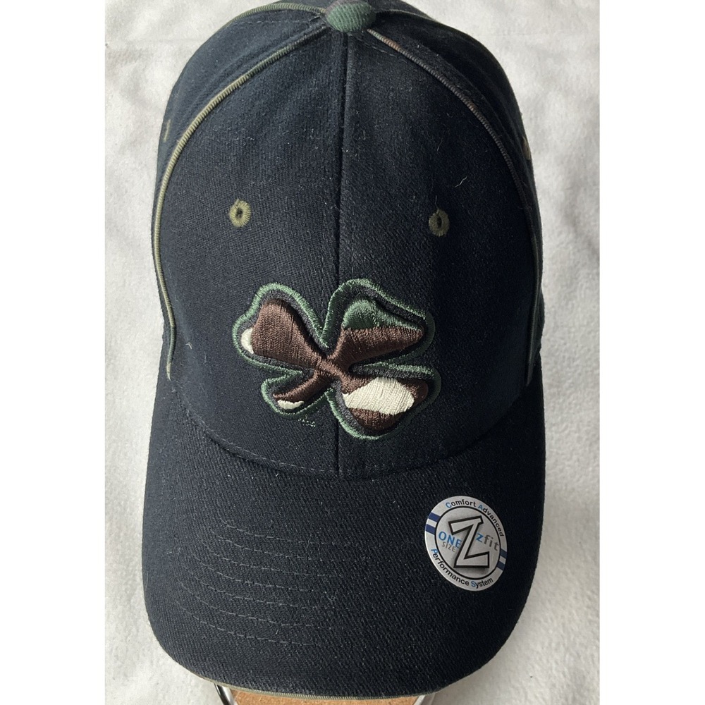 Notre Dame Zephyr‎ Z-Fit Camo Clover Logo Hat Sz M/L Fitted Irish NCAA Zhats Cap